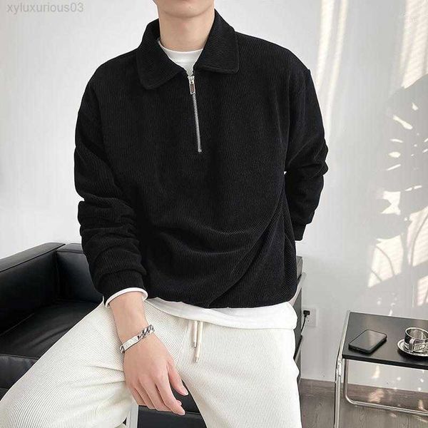 men's sweaters 2022 spring polo shirts for korean loose pullover solid color casual social business lapel tee streetwear, White;black
men's sweaters 2022 spring polo shirts for korean loose pullover solid color casual social business lapel tee streetwear, White;black
