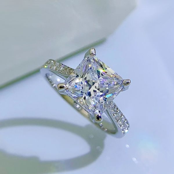wedding accessories pure silver engagement rings fadeless sqaure diamond birdal ring proposal ring no fading ladies jewelry r307, White
wedding accessories pure silver engagement rings fadeless sqaure diamond birdal ring proposal ring no fading ladies jewelry r307, White