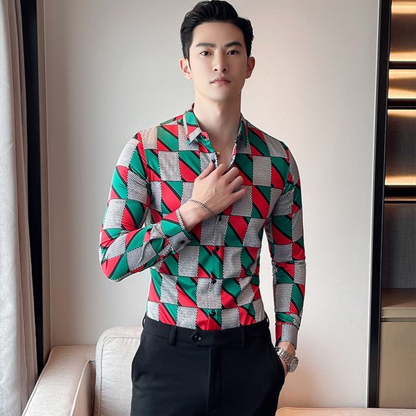 men's casual shirts all seasons luxury male long sleeves green red color printed new shirts undercoat wear man clothes -4xl, White;black
men's casual shirts all seasons luxury male long sleeves green red color printed new shirts undercoat wear man clothes -4xl, White;black