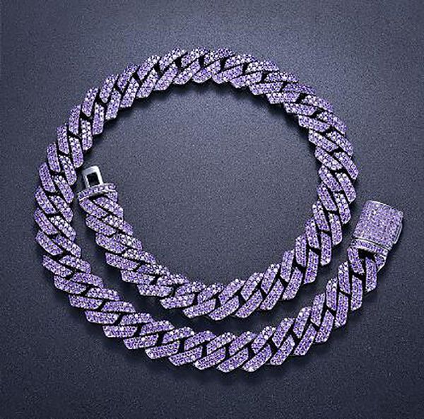 15mm iced cuban link prong chain 2 row purple cz diamond cubic zirconia hiphop jewelry 16inch-24inch choker necklace, Silver
15mm iced cuban link prong chain 2 row purple cz diamond cubic zirconia hiphop jewelry 16inch-24inch choker necklace, Silver