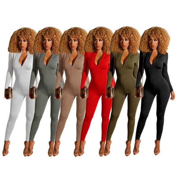 wholesale jumpsuits women fall winter clothes bodycon rompers long sleeve solid jumpsuits one piece outfits skinny overalls leggings bulk 91, Black;white
wholesale jumpsuits women fall winter clothes bodycon rompers long sleeve solid jumpsuits one piece outfits skinny overalls leggings bulk 91, Black;white