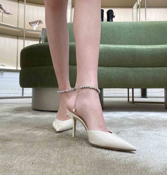 summer shoes woman sandal luxury brand designer saeda 85mm high heels white patent leather crystal jewel strap pump wedding party dress pump, Black
summer shoes woman sandal luxury brand designer saeda 85mm high heels white patent leather crystal jewel strap pump wedding party dress pump, Black