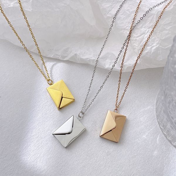 s3389 valentine's day gift pendant necklace envelope love letter titanium steel necklaces women niche design choker chain, Silver
s3389 valentine's day gift pendant necklace envelope love letter titanium steel necklaces women niche design choker chain, Silver