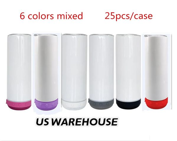 Image of Local warehouse 20oz Sublimation Bluetooth Speaker Tumbler Double Wall Stainless Steel Smart Wireless Speaker Music Tumblers Personalized Gift Z11