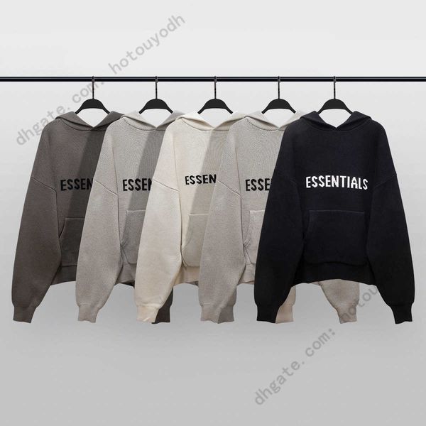 high street men's round neck knit sweater cotton lettered hoodie essen01 essentials12, White;black
high street men's round neck knit sweater cotton lettered hoodie essen01 essentials12, White;black