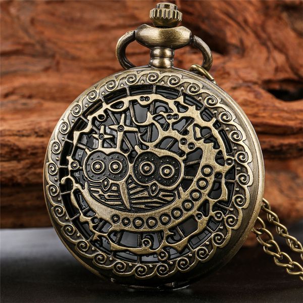 bronze watch lovely night owl hollow out cover men women quartz analog pocket watches necklace pendant chain clock, Slivery;golden
bronze watch lovely night owl hollow out cover men women quartz analog pocket watches necklace pendant chain clock, Slivery;golden