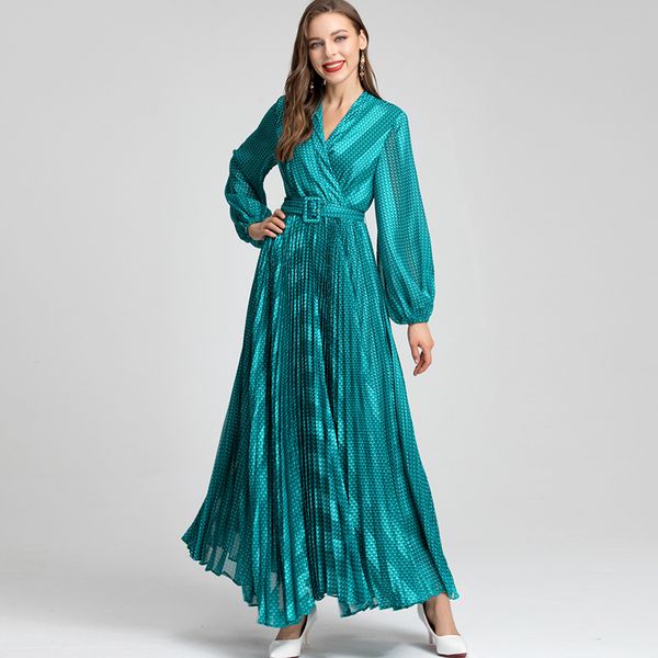 women's dress v neck long lantern sleeves printed pleated elegant fashion maxi party prom gown, Black
women's dress v neck long lantern sleeves printed pleated elegant fashion maxi party prom gown, Black