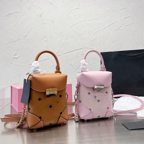 designers lux pink cow leather messenger bag brown spliced french fries bag lock closure open interior pocket
designers lux pink cow leather messenger bag brown spliced french fries bag lock closure open interior pocket