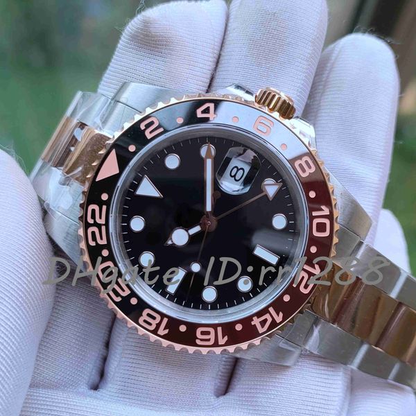bp factory gmt men's watches v2 126711 rose gold strap ceramic bezel 126710 40mm super luminous calendar cal.2813 movement automatic me, Slivery;brown
bp factory gmt men's watches v2 126711 rose gold strap ceramic bezel 126710 40mm super luminous calendar cal.2813 movement automatic me, Slivery;brown
