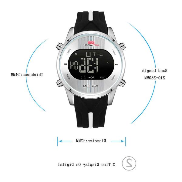 cwp 2021 kt mens sports digital led watches with silicone strap male wristwatch waterproof luminous 2 time watch relogio masculino, Slivery;brown
cwp 2021 kt mens sports digital led watches with silicone strap male wristwatch waterproof luminous 2 time watch relogio masculino, Slivery;brown