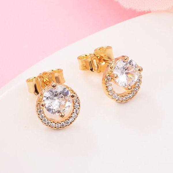 shine gold plated sparkling round halo stud earrings fits european pandora style jewelry fashion earrings, Golden;silver
shine gold plated sparkling round halo stud earrings fits european pandora style jewelry fashion earrings, Golden;silver