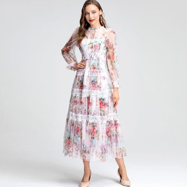 women's dresses o neck long sleeves tiered lace printed floral fashion elegant designer party prom, Black
women's dresses o neck long sleeves tiered lace printed floral fashion elegant designer party prom, Black