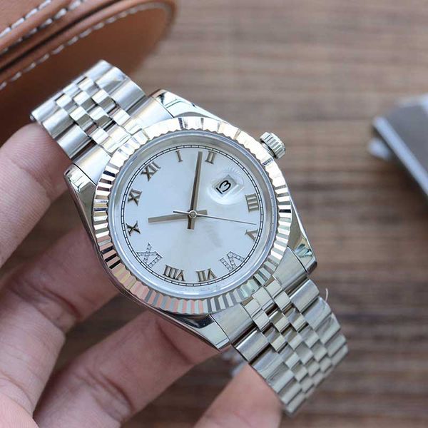 classic watch 41mm automatic mechanical watches men fashion wristband waterproof stainless steel wristband montre de luxe with calendar, Silver
classic watch 41mm automatic mechanical watches men fashion wristband waterproof stainless steel wristband montre de luxe with calendar, Silver