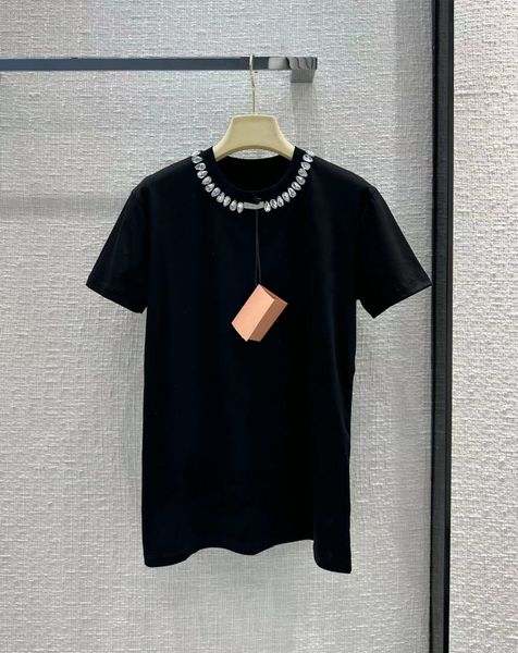 milan runway 2023 new spring summer o neck beads short sleeve designer tees brand same style t-shirt 1229-3, White
milan runway 2023 new spring summer o neck beads short sleeve designer tees brand same style t-shirt 1229-3, White