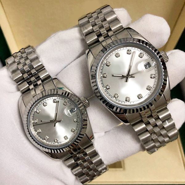 couple watch round dial 36 41mm diamond time mark scratch resistant blue crystal waterproof folding buckle stainless steel 904l automatic ma, Slivery;brown
couple watch round dial 36 41mm diamond time mark scratch resistant blue crystal waterproof folding buckle stainless steel 904l automatic ma, Slivery;brown