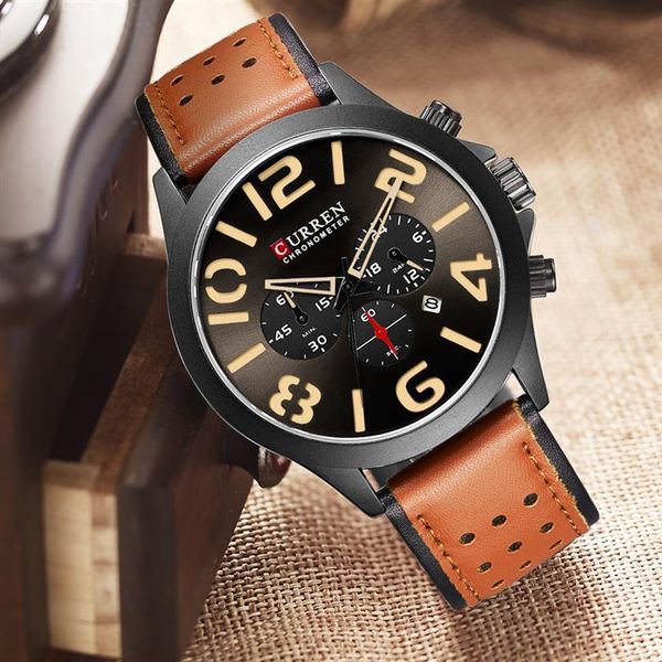 2018 men watches brand curren unique fashion chronograph quartz wristwatch leather strap display date waterproof clock relojes246e, Slivery;brown
2018 men watches brand curren unique fashion chronograph quartz wristwatch leather strap display date waterproof clock relojes246e, Slivery;brown