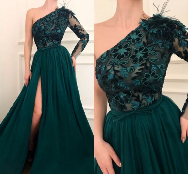 dark green evening dresses 2023 new one shoulder split evening prom gowns with 3d appliques pleats long occasion vestidos bc14852, Black;red
dark green evening dresses 2023 new one shoulder split evening prom gowns with 3d appliques pleats long occasion vestidos bc14852, Black;red