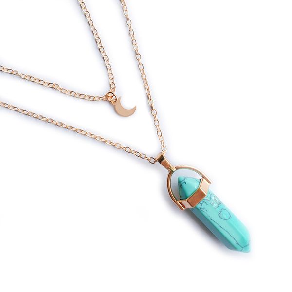 wholesale natural layered crystal star moon choker healing stone hexagon pendant gemstone necklace for women, Silver
wholesale natural layered crystal star moon choker healing stone hexagon pendant gemstone necklace for women, Silver