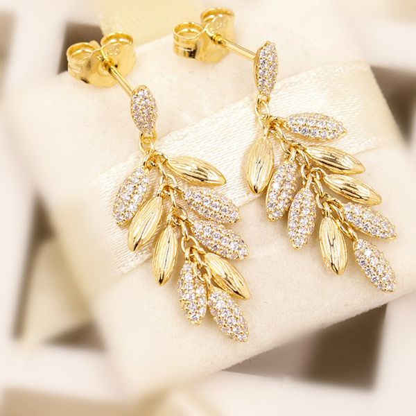 shine collection floating grains dangle stud earrings with clear cz fits european pandora style jewelry fashion earrings, Golden;silver
shine collection floating grains dangle stud earrings with clear cz fits european pandora style jewelry fashion earrings, Golden;silver