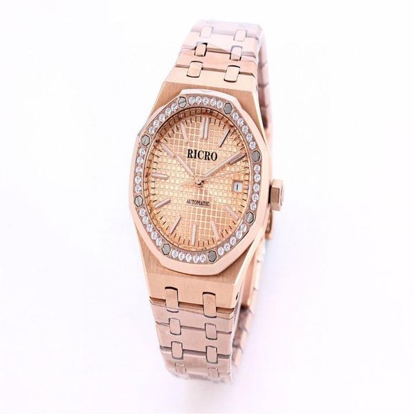 ladies mechanical watch 37mm size 316 fine steel drill ring mechanical movement classic three pin automatic calendar246t, Slivery;brown
ladies mechanical watch 37mm size 316 fine steel drill ring mechanical movement classic three pin automatic calendar246t, Slivery;brown