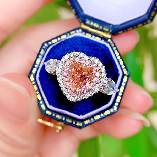 wedding accessories pure silver engagement rings fadeless pink heart diamond birdal ring proposal ring no fading ladies jewelry r443, White
wedding accessories pure silver engagement rings fadeless pink heart diamond birdal ring proposal ring no fading ladies jewelry r443, White