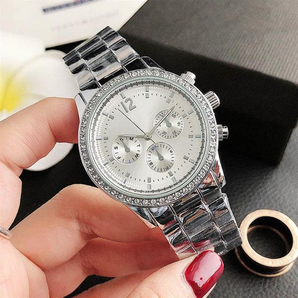 brand wrist watch for women girl 3 dials crystal style steel metal band quartz watches tom32315y, Slivery;brown
brand wrist watch for women girl 3 dials crystal style steel metal band quartz watches tom32315y, Slivery;brown