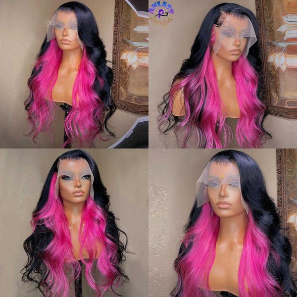 lace wigs part black highligh pink frontal wig body wave heat resistant fiber hair synthetic front 221216, Black;brown
lace wigs part black highligh pink frontal wig body wave heat resistant fiber hair synthetic front 221216, Black;brown