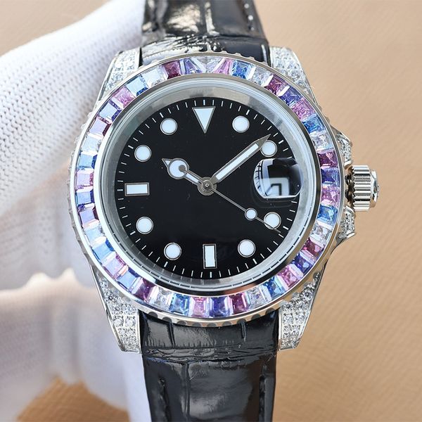 watchs mens watch diamond bezel 42mm mechanical watches leather strap men wristwatch waterproof design wristwatches for man, Slivery;brown
watchs mens watch diamond bezel 42mm mechanical watches leather strap men wristwatch waterproof design wristwatches for man, Slivery;brown