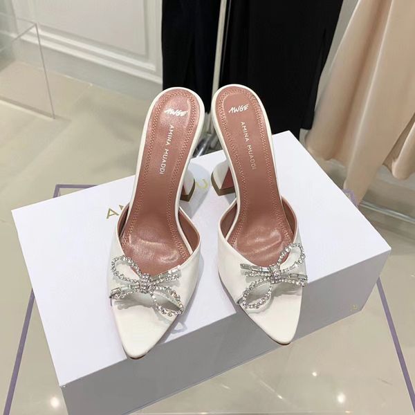 slippers awge amina muaddi bow crystal embellished rhinestone mules spool heels sandals women summer luxury designers shoes sandal factory 9, Black
slippers awge amina muaddi bow crystal embellished rhinestone mules spool heels sandals women summer luxury designers shoes sandal factory 9, Black