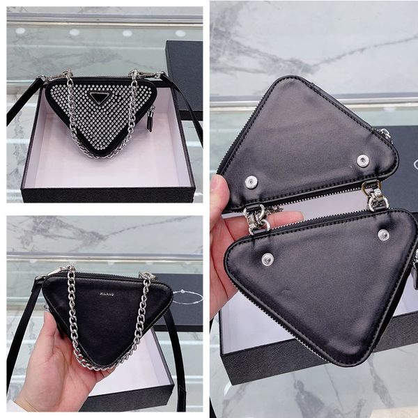 prad bag 2 in 1 mini triangle bag diamonds rhinestone chain bags crossbody shoulder designer bag luxury clutch dinner purse wallets pocket f, Blue;pink
prad bag 2 in 1 mini triangle bag diamonds rhinestone chain bags crossbody shoulder designer bag luxury clutch dinner purse wallets pocket f, Blue;pink