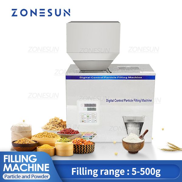 Image of ZONESUN Intelligent Powder Food Weighing Filling Machine 5-500G Grain Cereals Sachet Bag Racking Filler