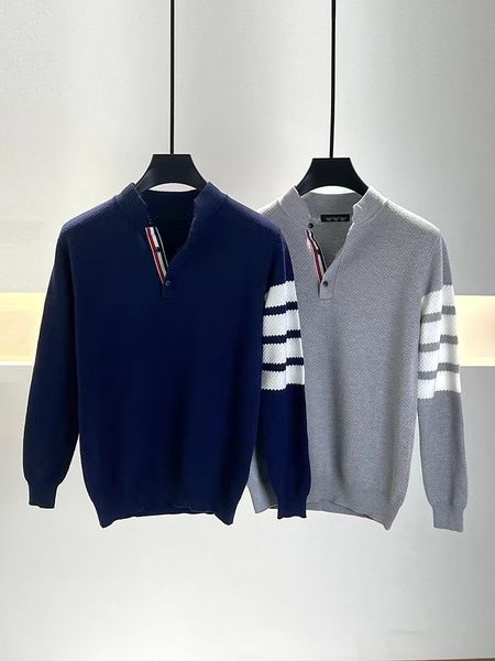 designer men's sweater fashion handsome half turtleneck pullover casual autumn and winter four bars long-sleeved sweater, White;black
designer men's sweater fashion handsome half turtleneck pullover casual autumn and winter four bars long-sleeved sweater, White;black