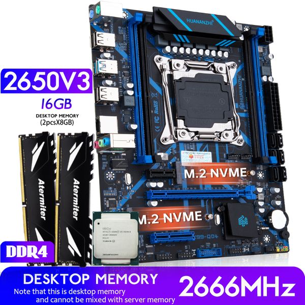 qd4 motherboard with combo kit set xeon e5 2650 v3 16gb 2666mhz 2x8g ddr4 deskmemory nvme ngff usb 3.0