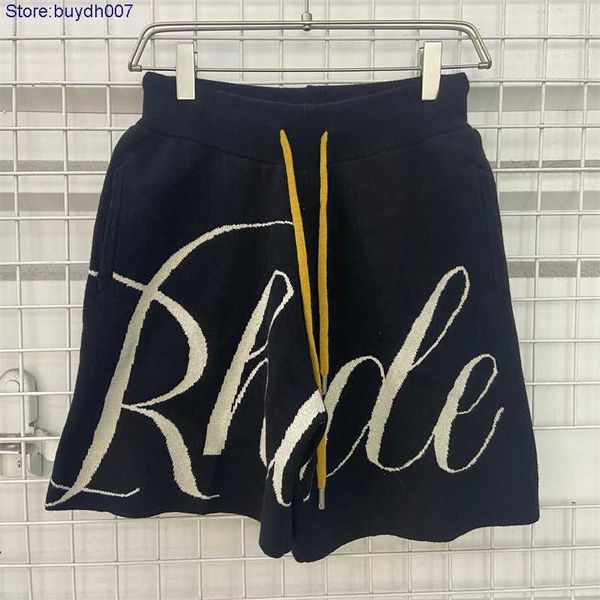 2023 new men's shorts fashion designer rhude couple rhlimited letter jacquard drawstring, White;black