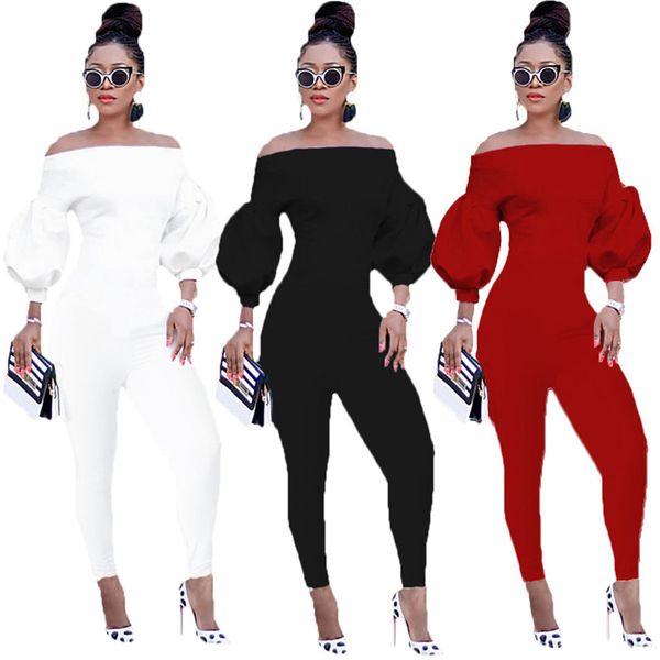 fall winter off shoulder jumpsuits women lantern sleeve rompers casual bodycon jumpsuits one piece outfits autumn clothes fashion jumpers cl, Black;white
fall winter off shoulder jumpsuits women lantern sleeve rompers casual bodycon jumpsuits one piece outfits autumn clothes fashion jumpers cl, Black;white