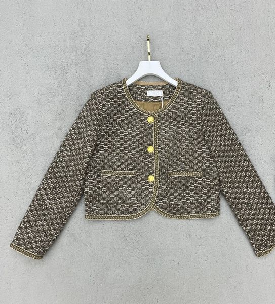 cel women's brand jacket 2023 new women autumn winter fashion jacket logo high-end metal buckle tweed jacket casual spring coat cardiga, Black;brown
cel women's brand jacket 2023 new women autumn winter fashion jacket logo high-end metal buckle tweed jacket casual spring coat cardiga, Black;brown