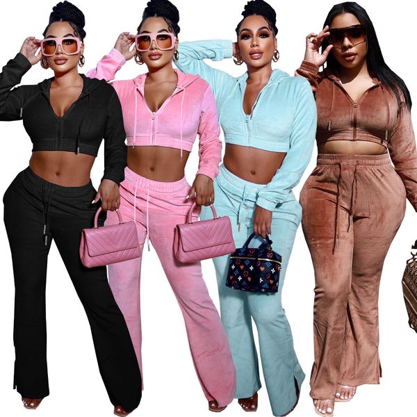 wholesale velvet tracksuits women two piece sets fall winter clothes sweatsuits long sleeve hooded jacket and flare pants casual velour spor, Gray
wholesale velvet tracksuits women two piece sets fall winter clothes sweatsuits long sleeve hooded jacket and flare pants casual velour spor, Gray