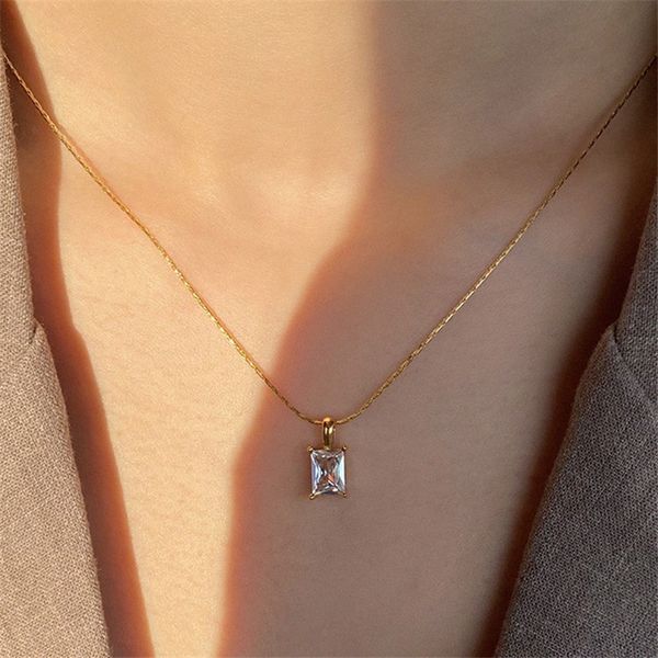 punk hip hop jewelry 18k gold designer necklace 316l titanium steel chains south american green square cubic zirconia pendant necklaces chai, Silver
punk hip hop jewelry 18k gold designer necklace 316l titanium steel chains south american green square cubic zirconia pendant necklaces chai, Silver