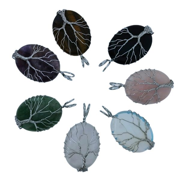 fashion waterdrop crystal necklace wire wrapped tree of life stainless steel natural stone necklace jewelry, Silver
fashion waterdrop crystal necklace wire wrapped tree of life stainless steel natural stone necklace jewelry, Silver