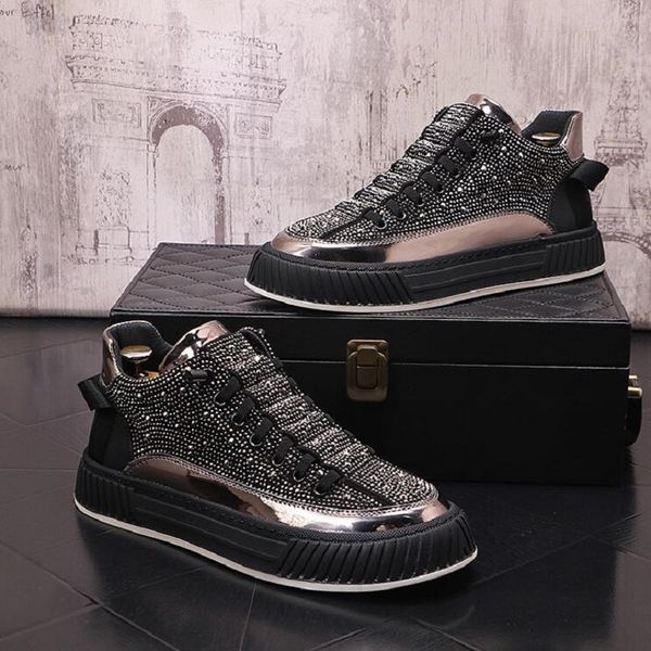 men luxury designer rhinestone shoes patchwork lace up casual board shoes mix color flats punk rock prom loafers walking sneakers da018, Black
men luxury designer rhinestone shoes patchwork lace up casual board shoes mix color flats punk rock prom loafers walking sneakers da018, Black