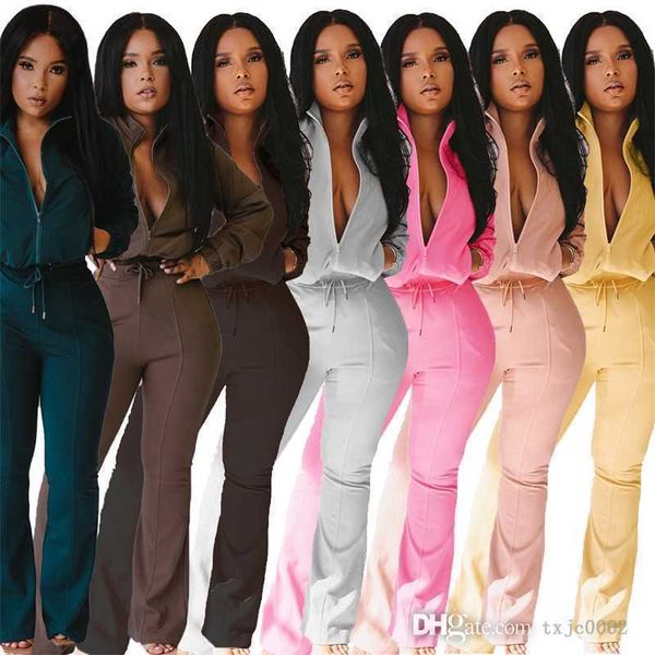 2023 desinger fall winter women tracksuits casual flared pants two piece set outfits long sleeve ziper jacket coat sweatsuit, Gray
2023 desinger fall winter women tracksuits casual flared pants two piece set outfits long sleeve ziper jacket coat sweatsuit, Gray