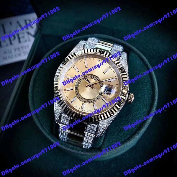 highquality men's watch 2813 automatic mechanical watch m326933 41mm gold dial gold stainless steel wristwatch diamond strap sapphire g, Slivery;brown
highquality men's watch 2813 automatic mechanical watch m326933 41mm gold dial gold stainless steel wristwatch diamond strap sapphire g, Slivery;brown