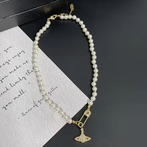 luxury planet pendant designer pearl necklace fashion paper clip pendant love jewelry, Silver
luxury planet pendant designer pearl necklace fashion paper clip pendant love jewelry, Silver