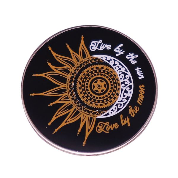 live by the sun love by the moon enamle pin brooch gift for her him find your own balance in life, Blue
live by the sun love by the moon enamle pin brooch gift for her him find your own balance in life, Blue
