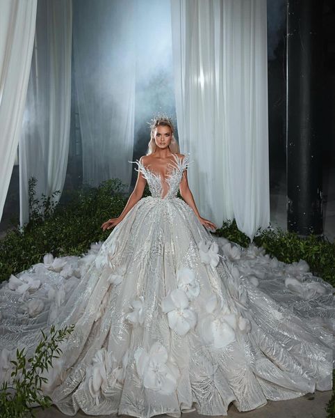 luxury ball gown wedding dresses deep v neck sleeveless strapless beads applique sequins 3d lace flowers ruffles sparkly plus size formal br, White
luxury ball gown wedding dresses deep v neck sleeveless strapless beads applique sequins 3d lace flowers ruffles sparkly plus size formal br, White