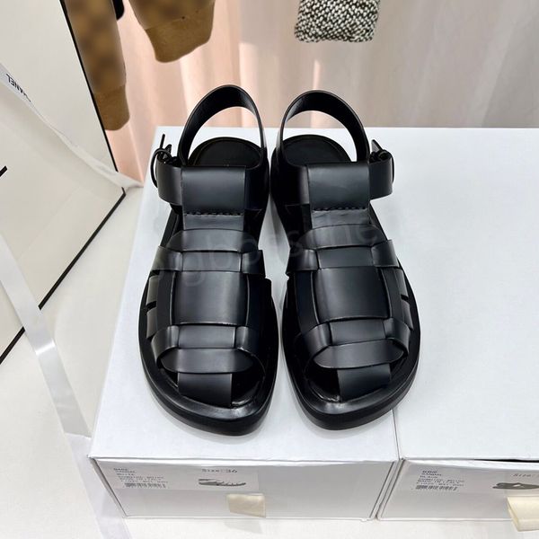 new summer 2023 roman sandals ladies casual shoes the row designer classic fashion leather buckle hollow weave flat heel thick bottom formal, Black
new summer 2023 roman sandals ladies casual shoes the row designer classic fashion leather buckle hollow weave flat heel thick bottom formal, Black