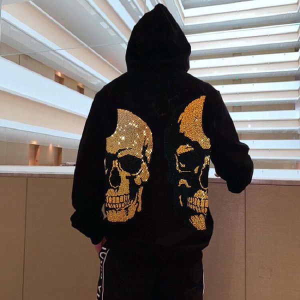 popular new model men's hoodies autumn winter fashion hoodie plus velvet keep warm shiny diamond skull pullover personalized sweatshirt, Black
popular new model men's hoodies autumn winter fashion hoodie plus velvet keep warm shiny diamond skull pullover personalized sweatshirt, Black