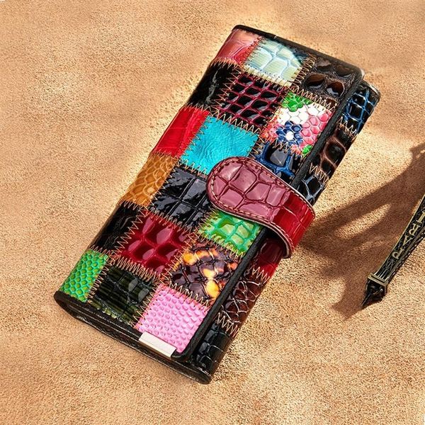women long wallet vintage credit card bag multislots genuine leather female mobile phone bags color stitching short coin purse wom289j, Red;black
women long wallet vintage credit card bag multislots genuine leather female mobile phone bags color stitching short coin purse wom289j, Red;black