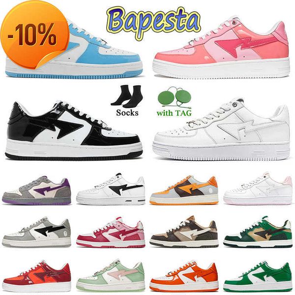 023 2022 women mens baped shoes platform bapesta casual sneakers with socks bapestas sk8 sta patent leather black white blue abc color camo
023 2022 women mens baped shoes platform bapesta casual sneakers with socks bapestas sk8 sta patent leather black white blue abc color camo