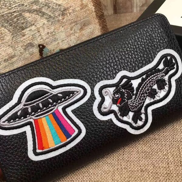 wallet leather designer bag cflying saucer print lutch luxury long zipper purses card holder 220525, Black;red
wallet leather designer bag cflying saucer print lutch luxury long zipper purses card holder 220525, Black;red